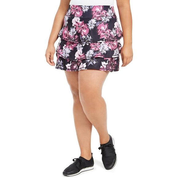 Ideology Women’s Plus Size 4XL Floral Printed Flouncy Skort Activewear Skirt - Picture 2 of 8